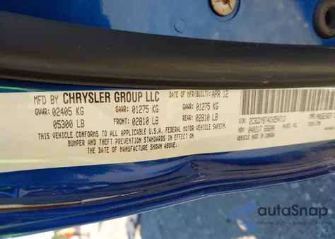 2012 Dodge Challenger R/T z USA, uszkodzony, nr VIN 2C3CDYBT4CH254712